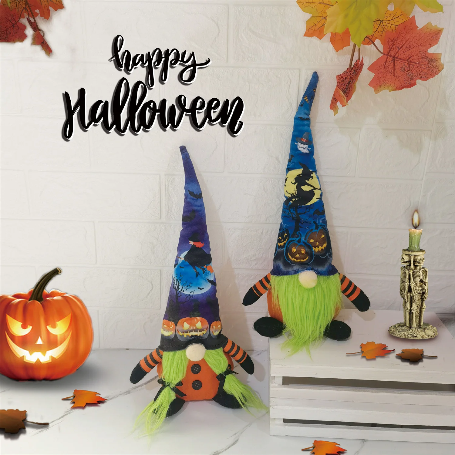 

Halloween Gnome with Led Light Figurine Gift Ornament Desktop Decor Crafts for Children Women Men Present Dropshipping