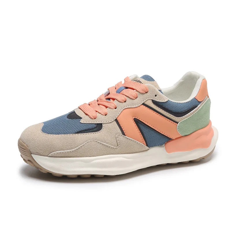 Spring/Autumn New fashion Sneakers Women Soft Leather White Shoes Lace-Up Flats Shoes Woman Designer Sneakers High Quality