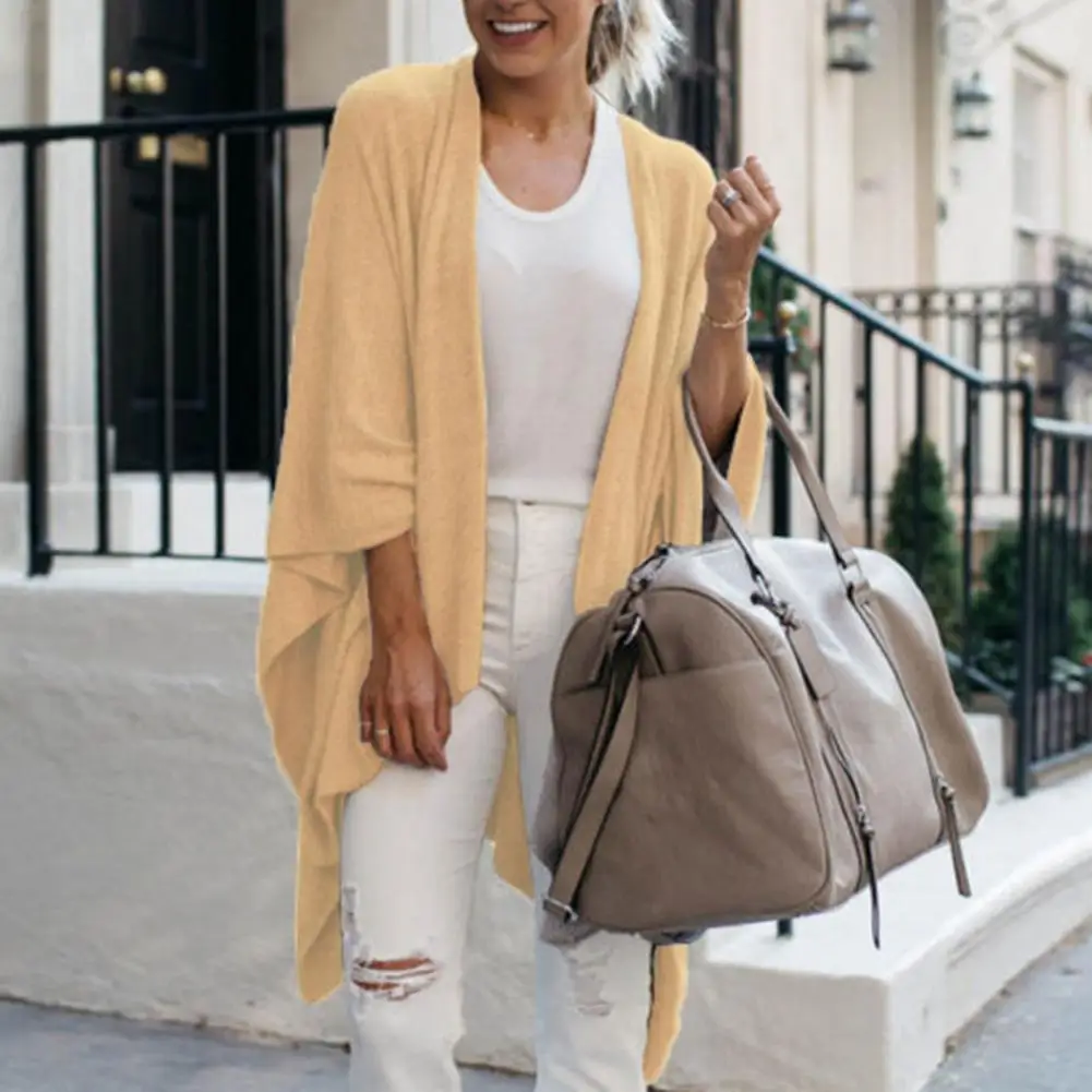 

Stylish Simple Irregular Hem Women Coat Autumn Jacket Anti-pilling Soft