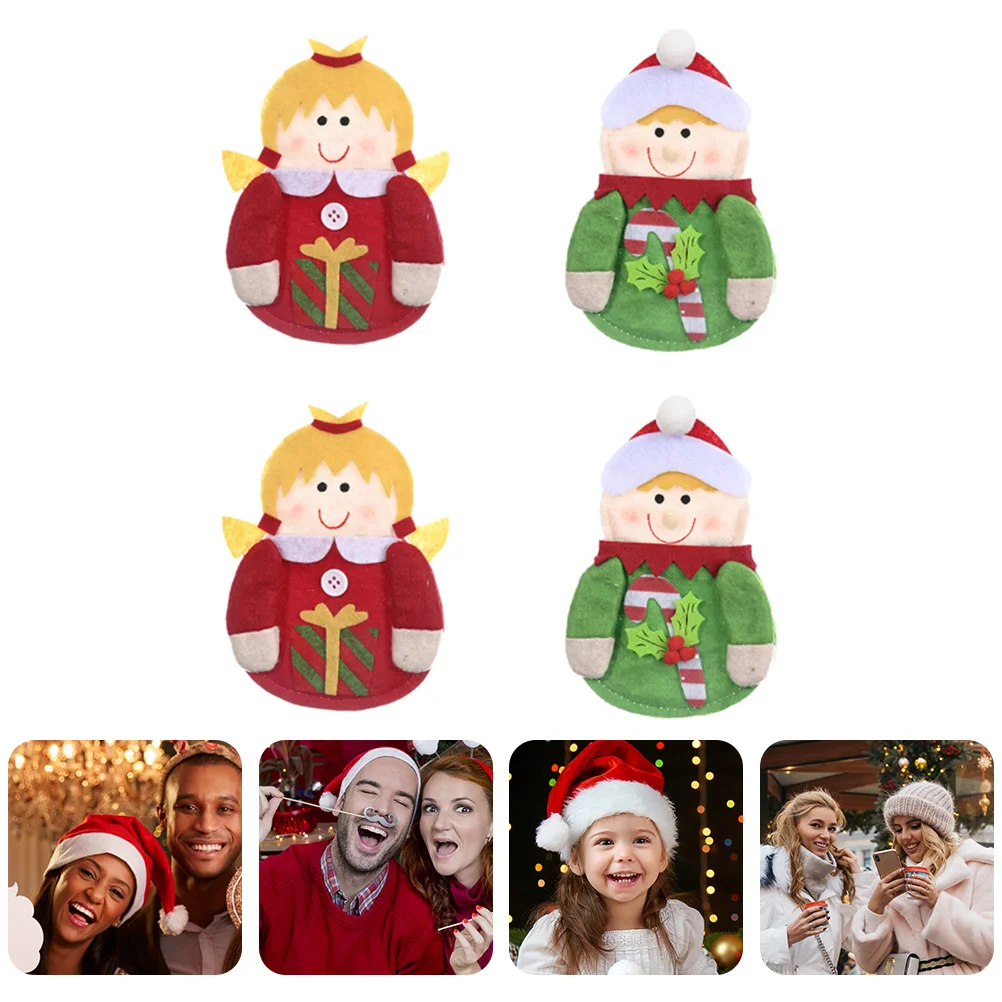 

Christmas Holder Silverware Cutlery Suit Holiday Pocket Xmas Bag Tableware Holders Fork Flatwareelf Spoon Utensil
