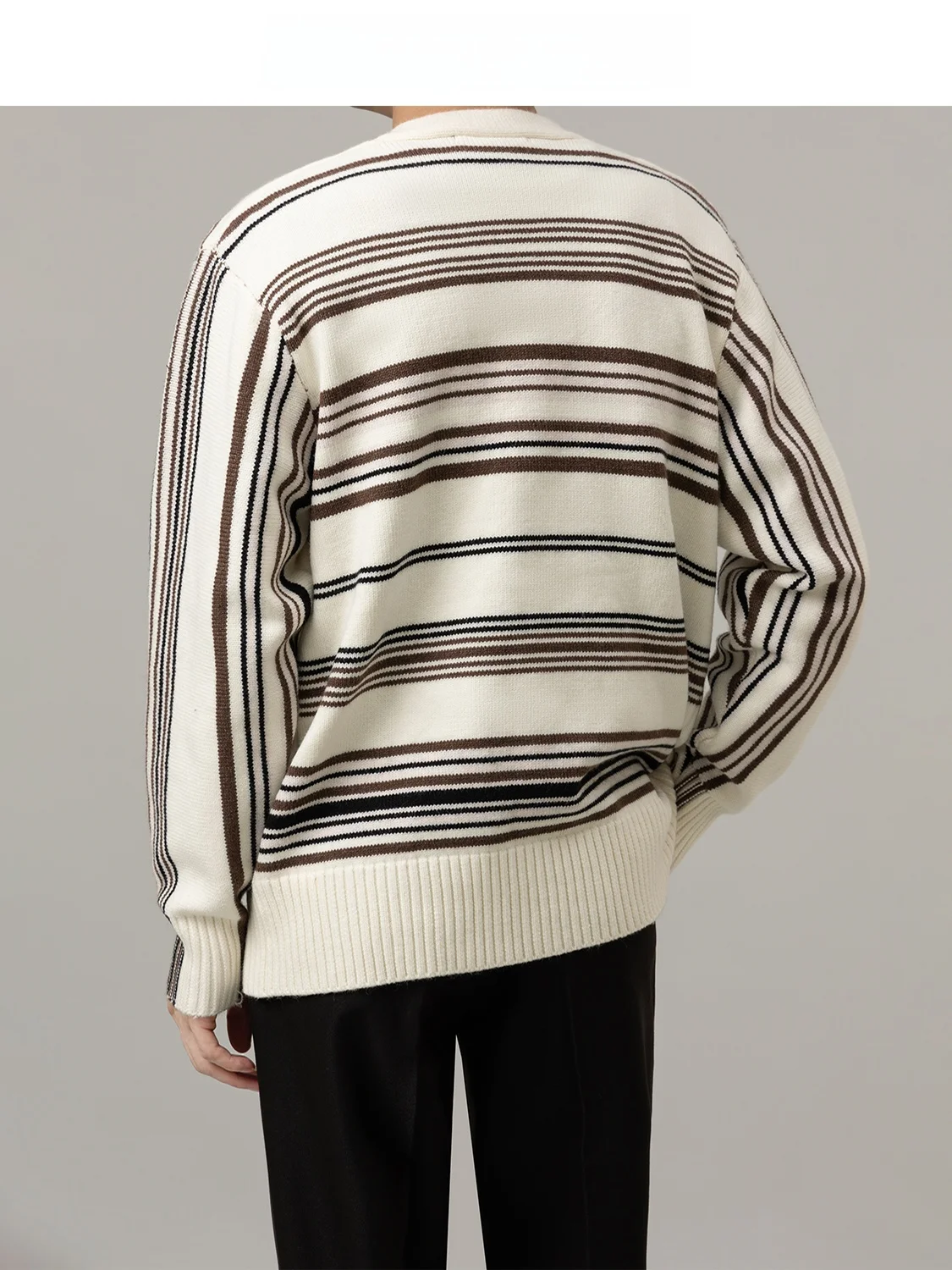 Twen Five осенне-зимний полосатый кардиган-свитер мужской корейский повседневный High