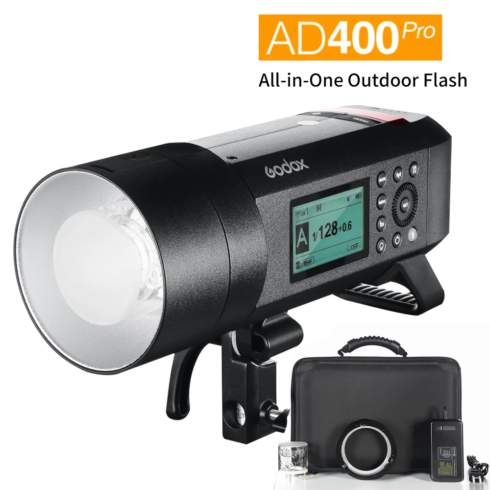 

Godox AD400 Pro WITSTRO All-in-One Outdoor Flash AD400Pro Li-on Battery TTL HSS with Built-in 2.4G Wireless X System