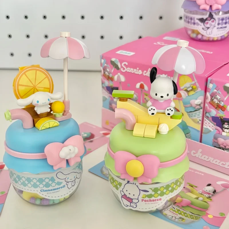 Фото Коллекционные игрушки-конструкторы Sanrio Characters: серия Blind Box Boba Jam, милая кукла Куроми, модель для сборки, украшение, подарок для взрослых и детей №4