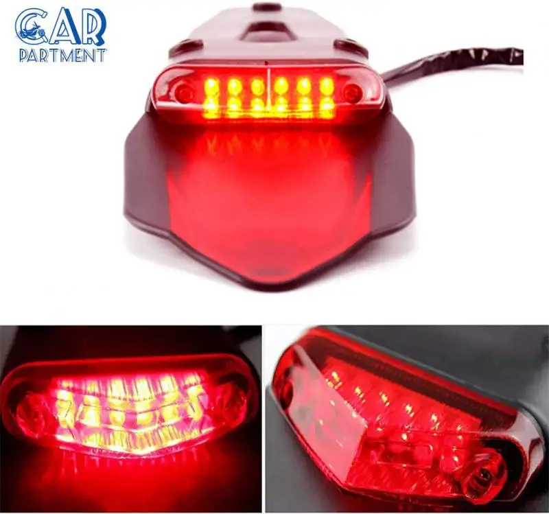 

Waterproof Motorcycle Taillights 12v Universal With Rear Fender License Plate Bracket Holder Rear Running Stop Led Tail Lamp