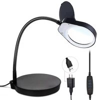 magnifier lamp 5x magnifying glass desk led light foldable reading lamp magnifying with three dimming modes usb power supply