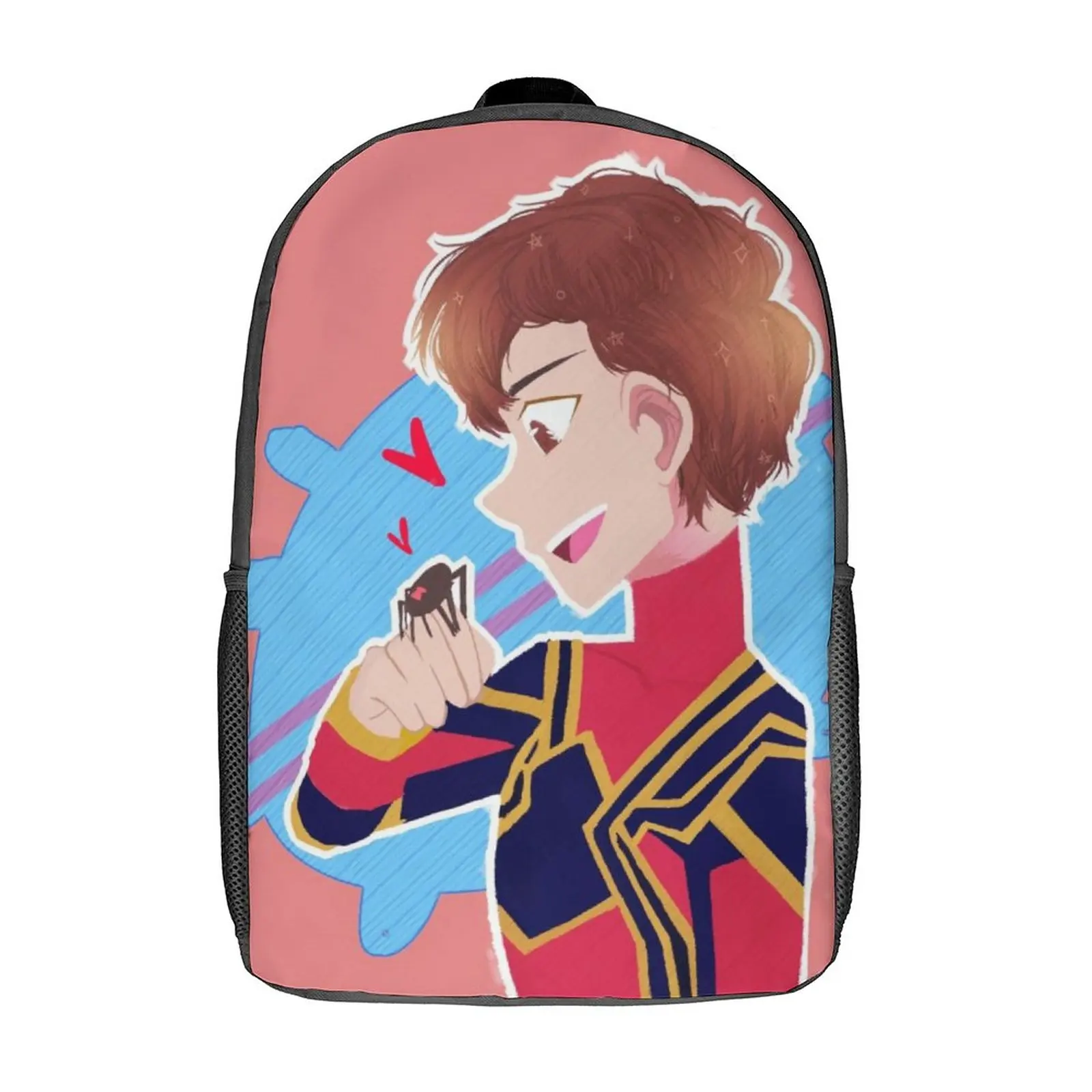 

Tom Holland Peter Spider Backpack Actor Female Polyester Sport Backpacks Breathable Cool School Bags Rucksack