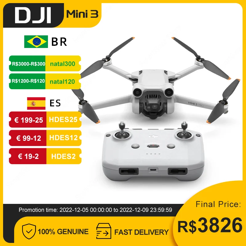 DJI Mini 3 PRO Drone 34-min Max Flight Time 4K/60fps Video 249 g True Vertical Shooting Original brand new in stock
