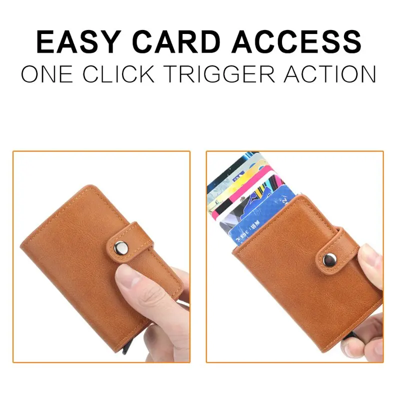 Credit Card Wallet For Men Smart Minimalist Card Holder Rfid Wallet,Automatic Pop-up Type