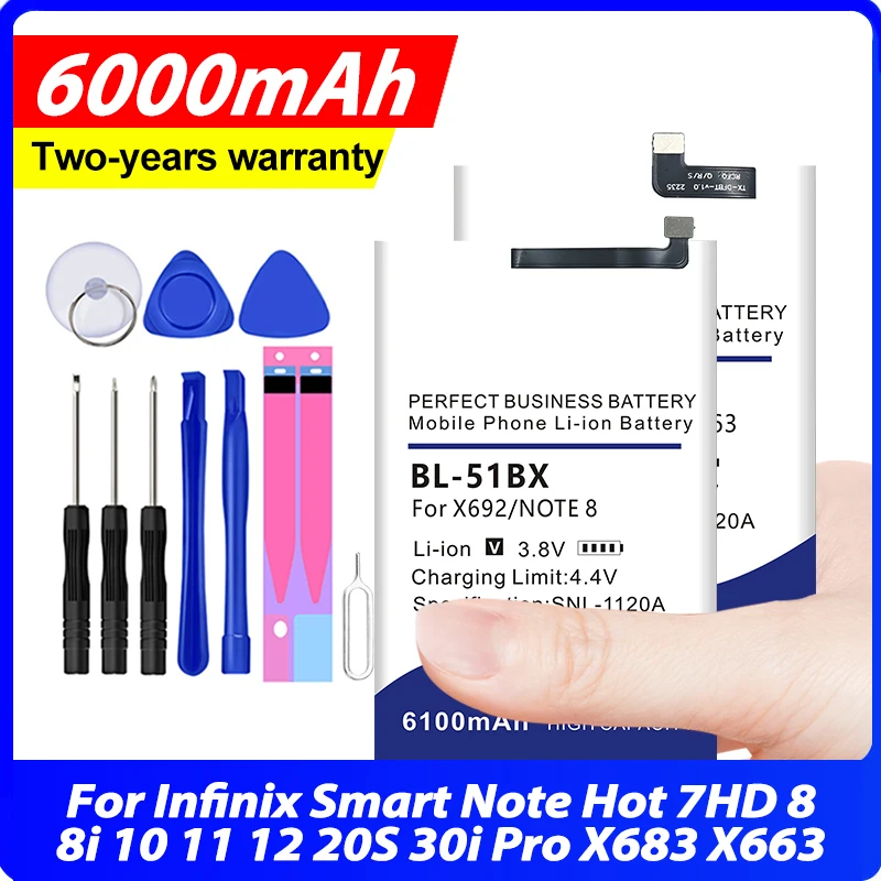BL-49JX BL-51BX BL-49KX BL-49NX BL-49LX Новая сменная батарея для Infinix Smart Note Hot 7HD 8 8i 10 11 12 20S 30i Pro X683