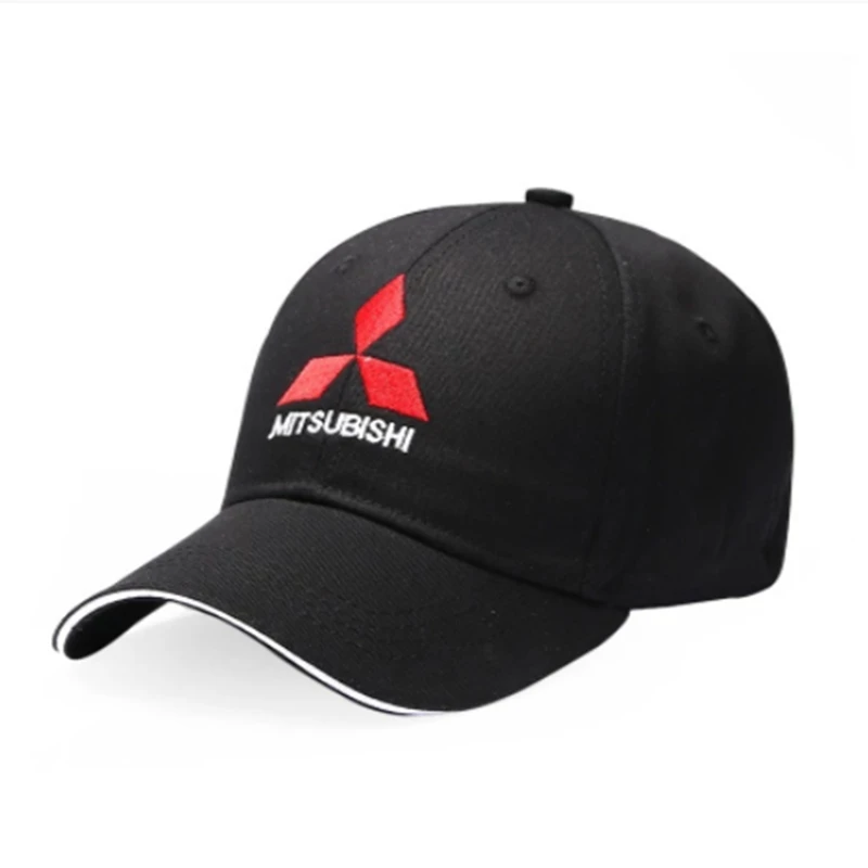 

2022 neue Mode 3D Mitsubishi Hut Cap Auto logo MOTO GP Racing F1 Baseball Kappe Hut Einstellbar Lässig Trucket Hut weiß Schwarz