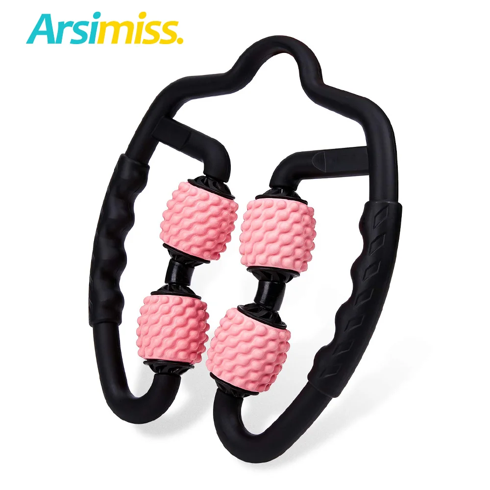 

U Shape Trigger Point Massage Roller for Arm Leg Neck Muscle Tissue for Fitness Gym Yoga Pilates Sports 4/5 Wheel Face Lift Tool