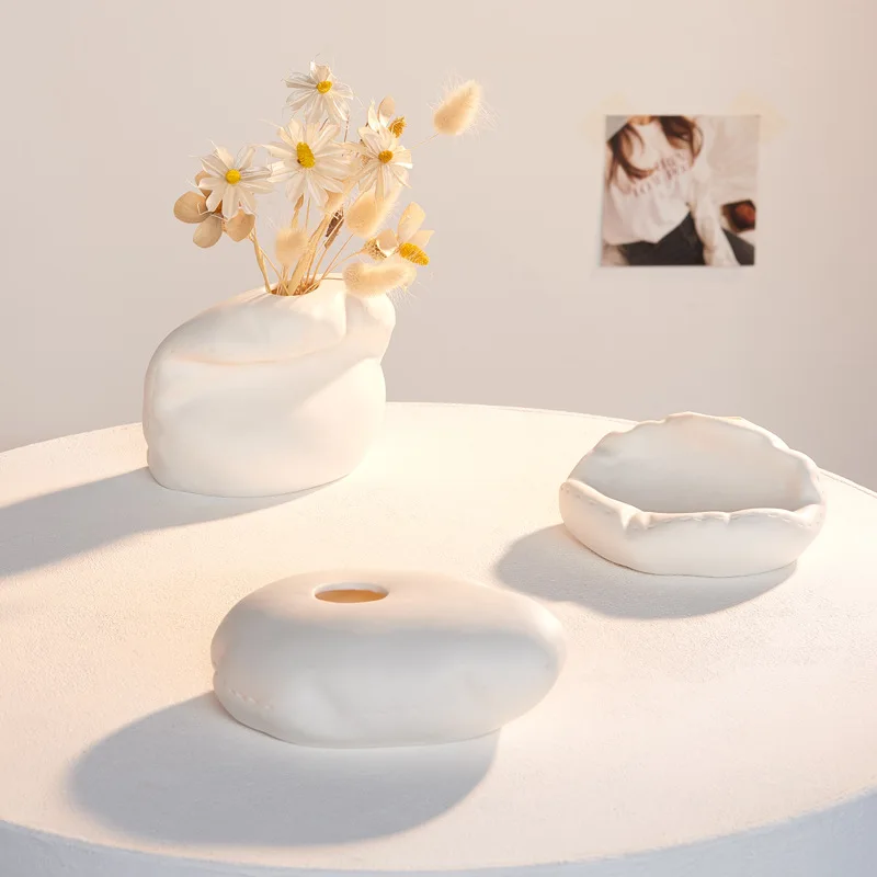

Ins Creative Nordic Ceramic Dried Flower Vase Hydroponic Home Decoration Ornament Flower Arrangement Modern