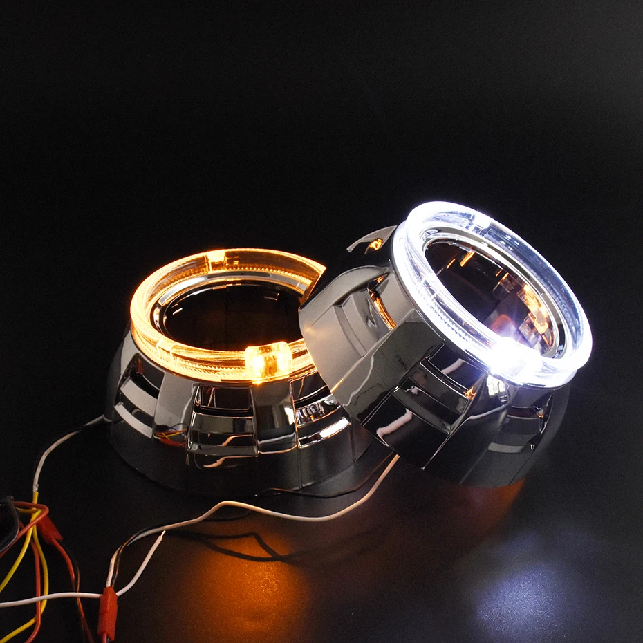 

Ronan 3,0-дюймовый кожух фар со светодиодной подсветкой «ангельские глазки», белый, желтый RGB для Hella Koito Q5, двухсветодиодный чехол для объектива проектора, маска