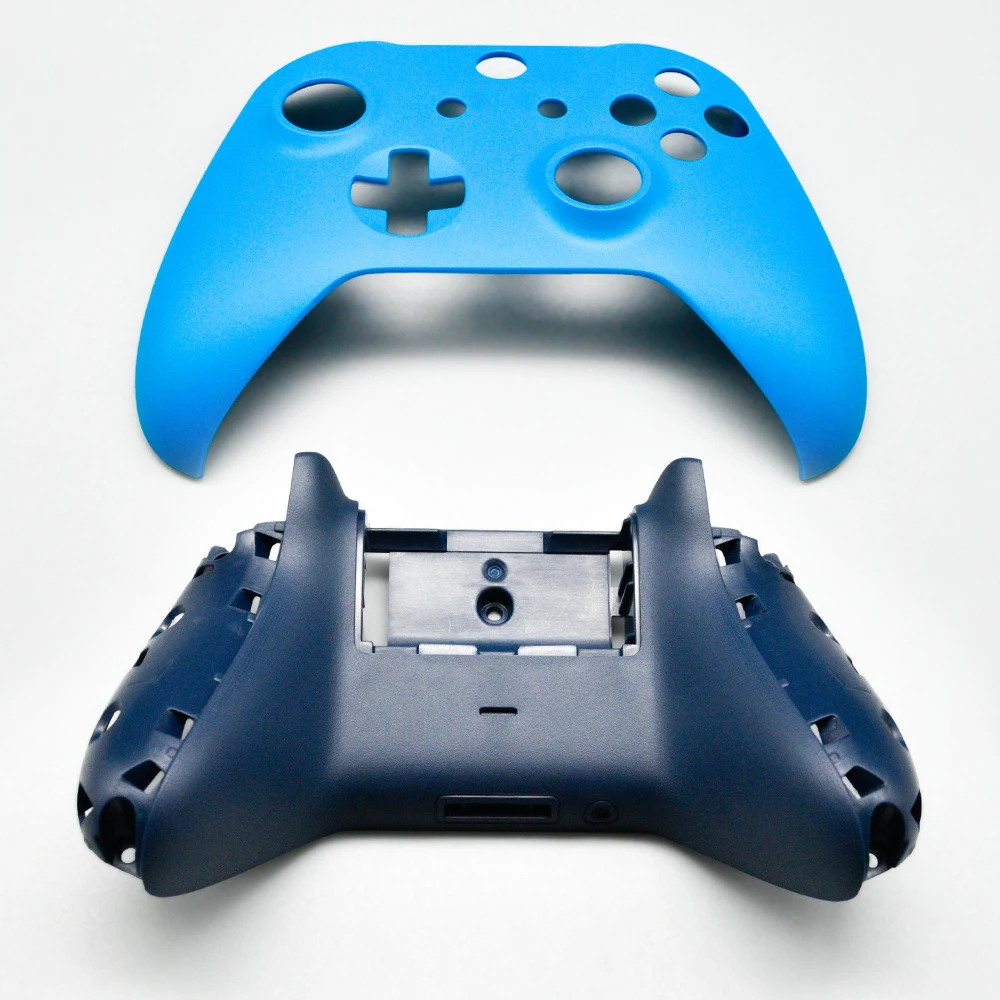 

For Xbox One S X Controller Blue Replacement Shell Faceplate Front Cover Back Case Side Rails Panel Handle Grips Repair Parts