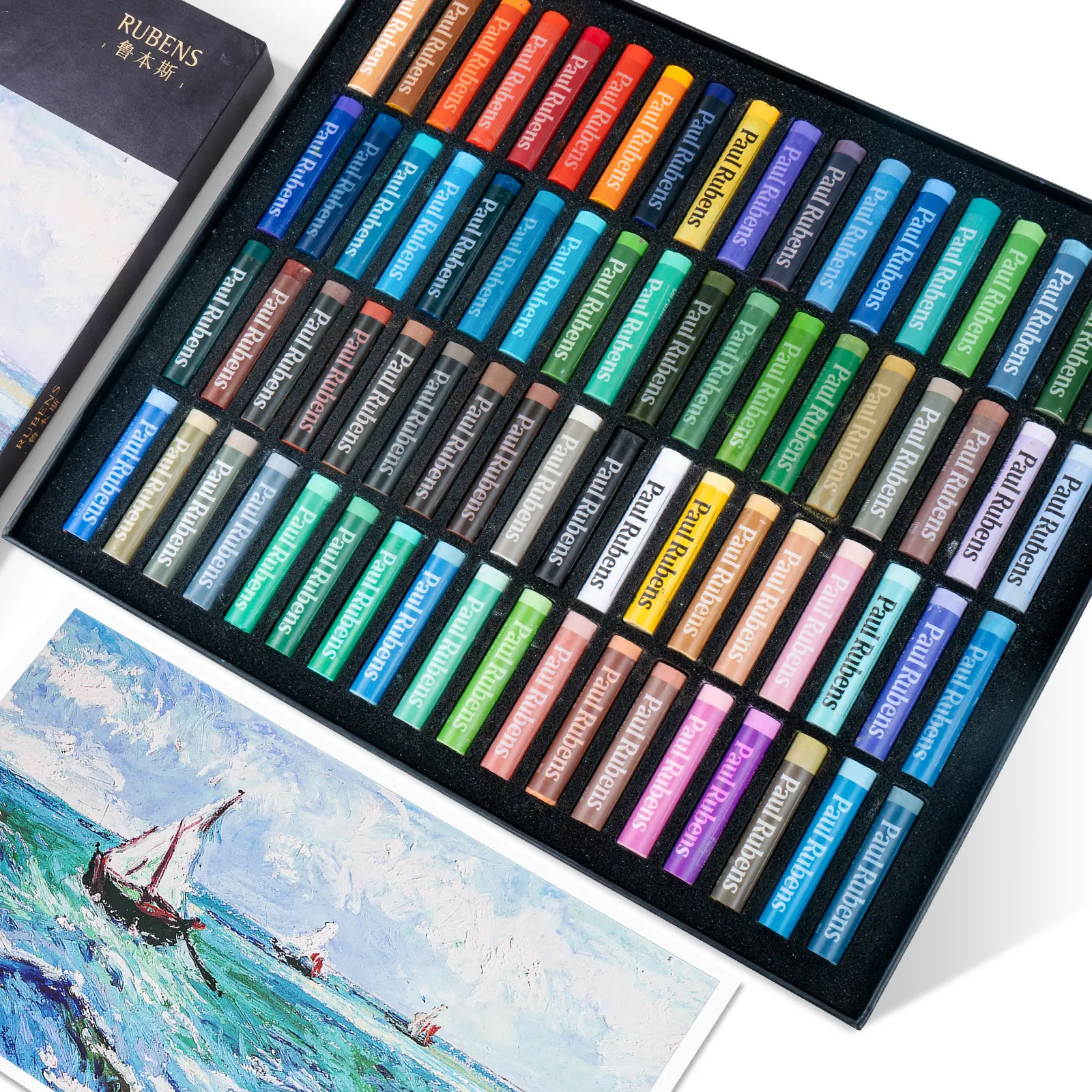 Paul Rubens 72 Colors Oil Pastel Professional Soft Oil Crayons for Painting Seascape Artist Art Supplies