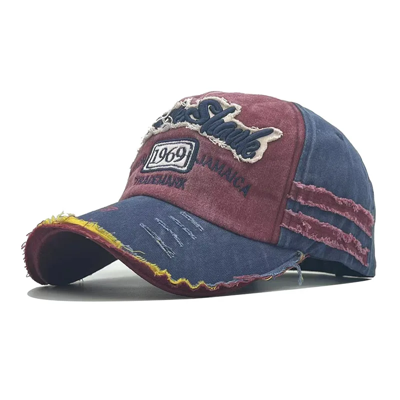 

Fashion Demin Baseball Cap Women's Hip Hop Caps Hole Letters Cap for Men Outdoor Dad Cap Adjustable Gorras Unisex Snapback Cap