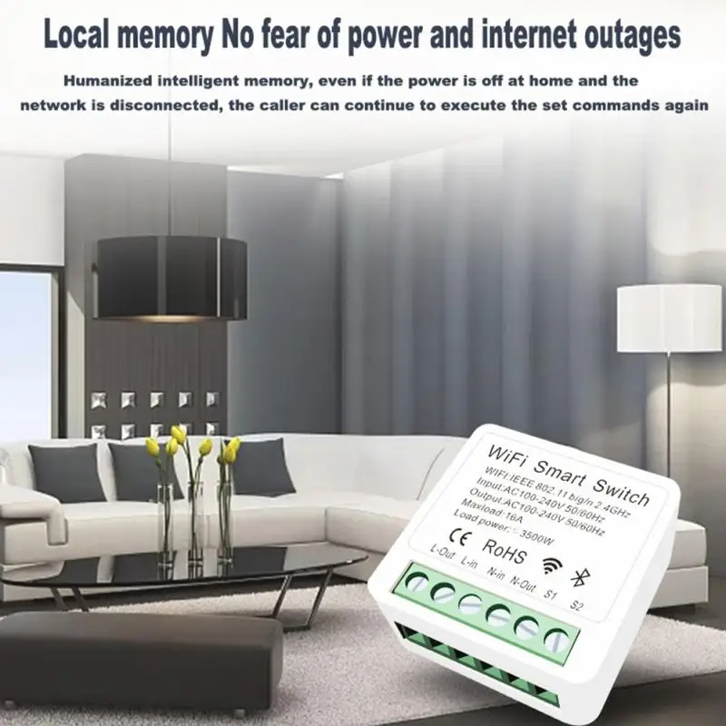 

Wifi 16A MINI Smart Switch eWeLink Supporte 1-way Control Timer Wireless Switch Mart Home Automation Compatible With Alexa