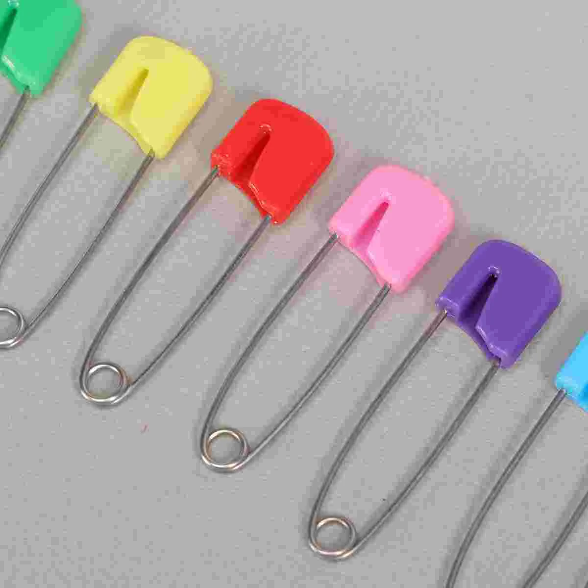 

100pcs Baby Safety Colored Diaper Steel Clothes Pin Saliva Towel Fixing Nursing Accessories - Size S