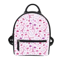 advocator eiffel tower pattern womens backpack pu school travel bag personalized customized bolsa feminina free shipping