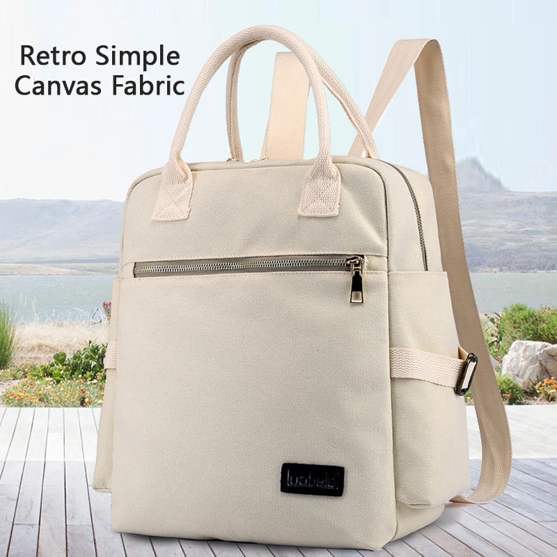 

New Large Capacity Baby Diaper Canvas Bag Portable Backpack Multifunctional Casual Fashion Travel Waterproof Mommy Bag