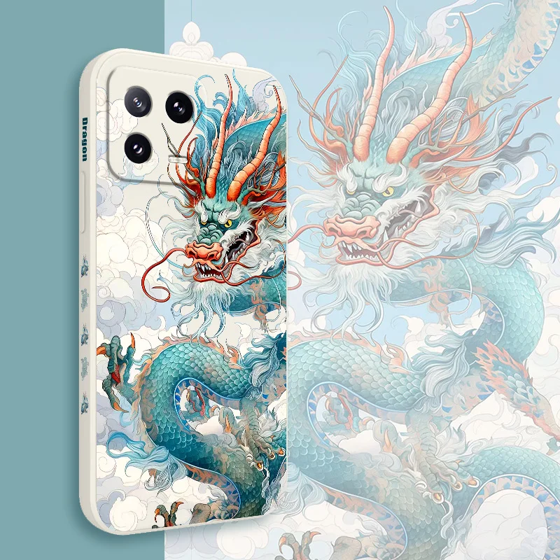 Чехол для телефона Blue Dragon Xiaomi Mi 14 14T 13 13T 12 12X 12T 12S 11 11T 10 10T 9 9T Pro Lite жидкий силиконовый