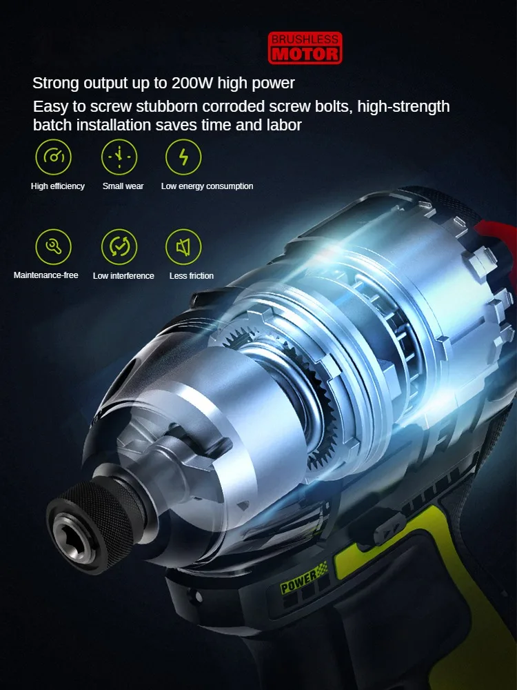 Worx WU132 Аккумуляторная ударная отвертка 200 Вт 140 Нм 12 В 3300 об/мин Бесщеточный