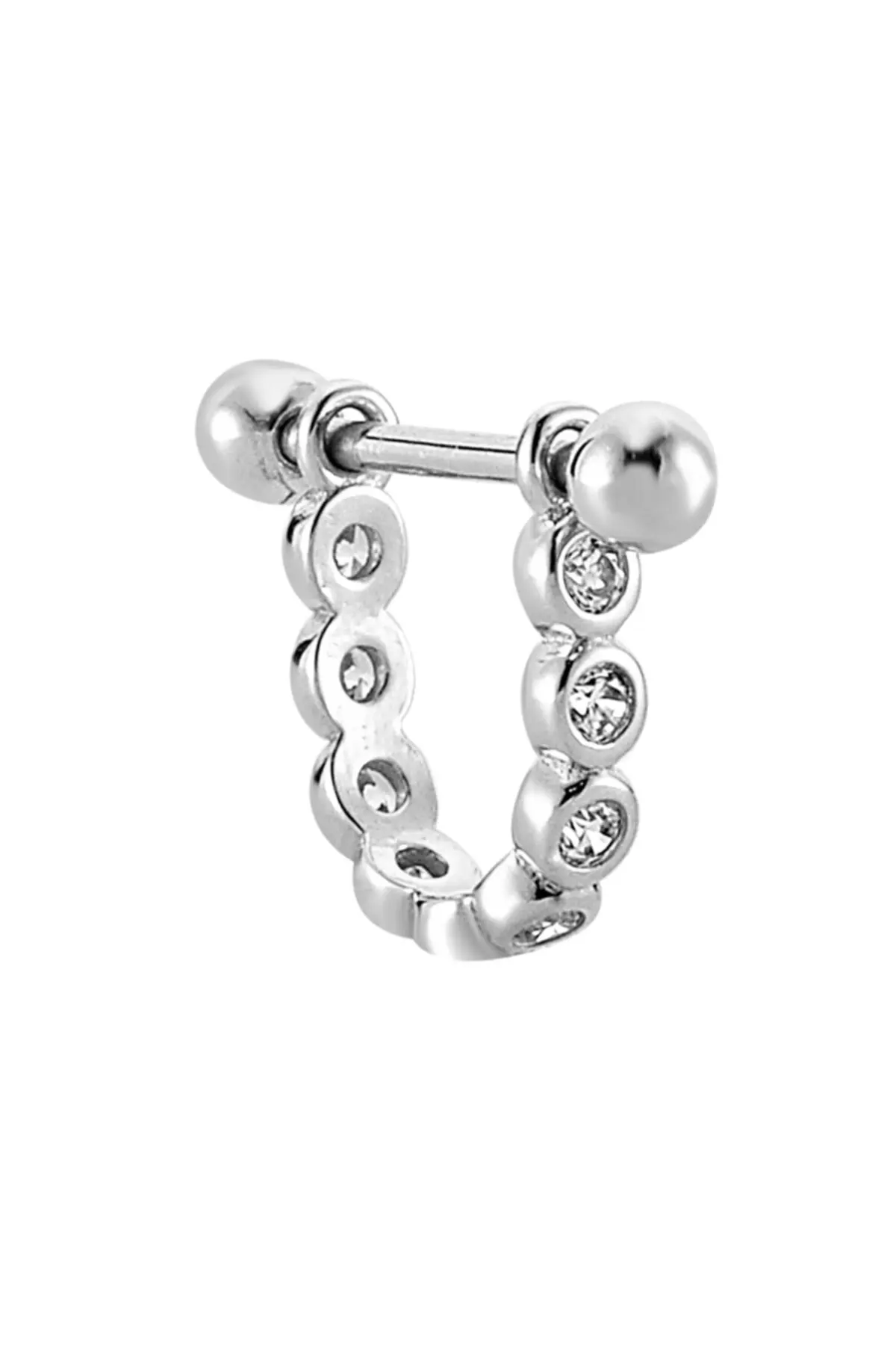 

Кольцо для пирсинга из белого золота с фианитом