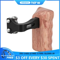 hdrig reversible wooden handgrip medium size with 14 20 thumbscrew knob left side universally for dslr camera cage rig