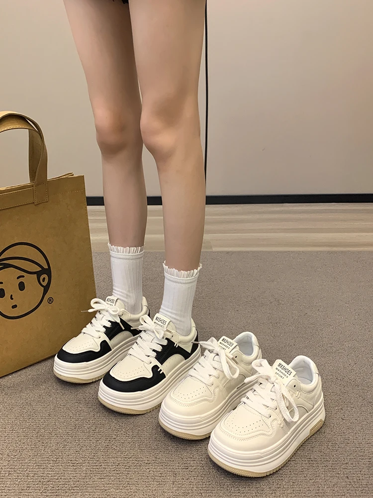 

Кроссовки женские с круглым носком, модная повседневная обувь на платформе, танкетка, маленький размер, смешанные цвета, осень 2023