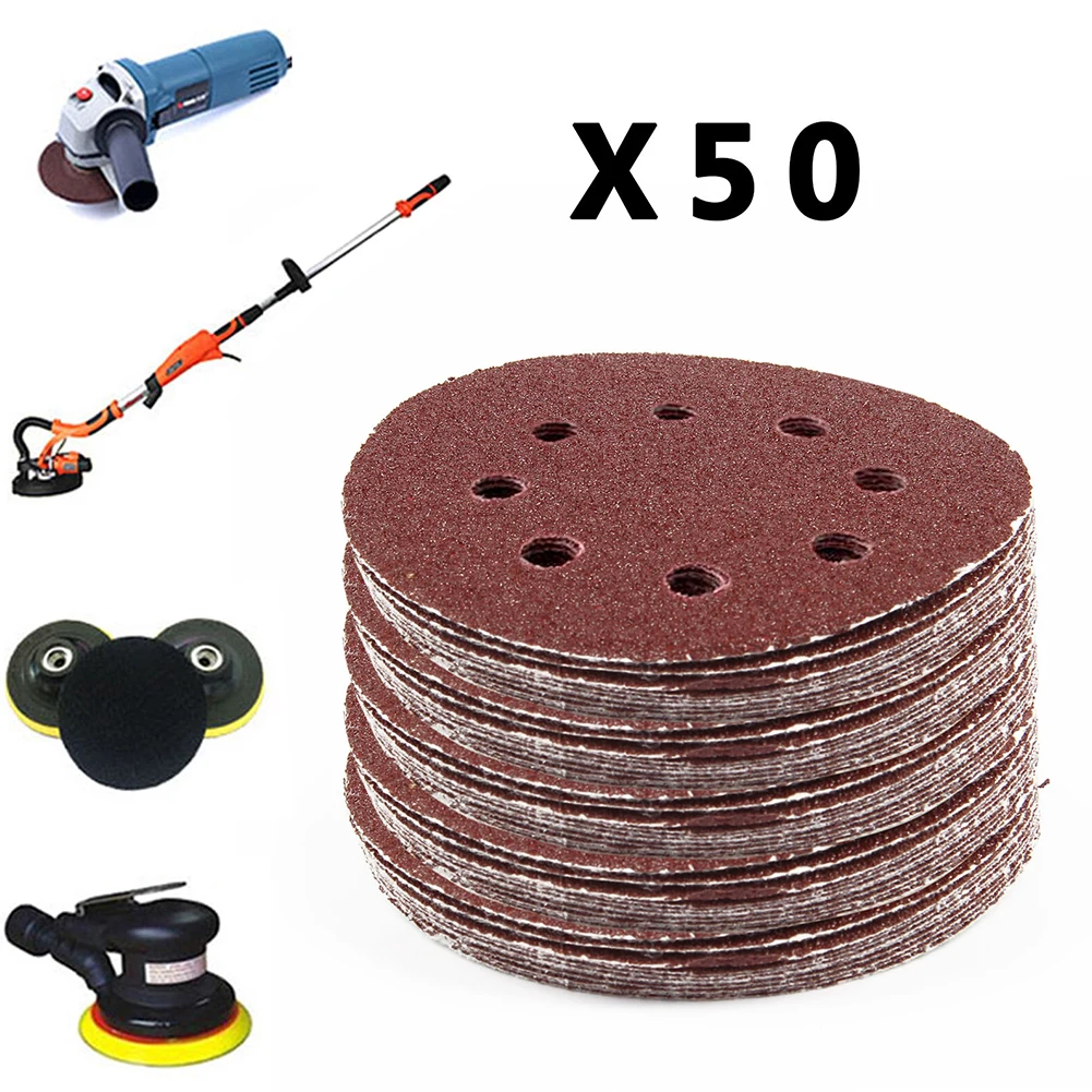 

50 - 125mm 5in Sanding Discs 40 60 80 120 240 Grit Orbital Round Sander Pads Abrasive Paper Polishing Pad Polishing Tools