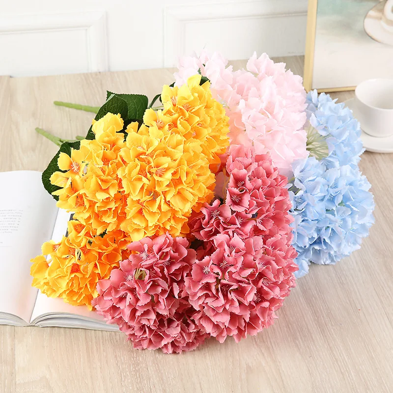 

Artificial Encrypted Hydrangea Simulation Silk Bouquet Wedding Photography Props Home Living Room Garden Hotel Fake Flower Decor