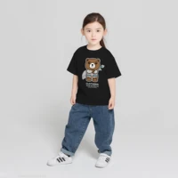cotton summer new 2022 boys and girls cartoon short sleeved tops childrens clothing