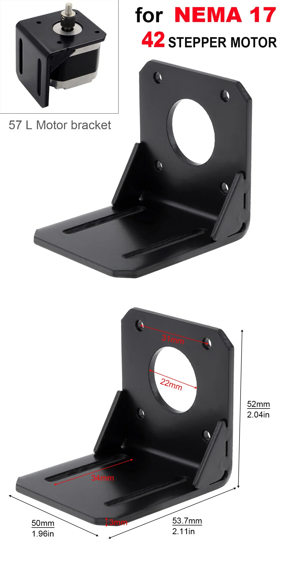 

Монтажный кронштейн двигателя 775 для шаговых двигателей Nema 17