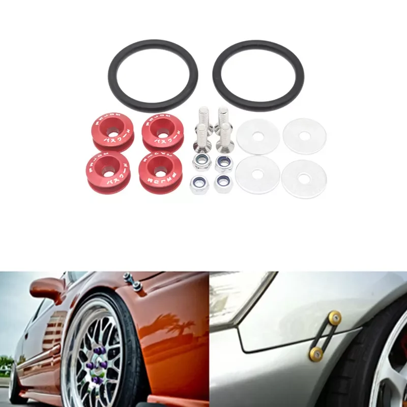 

JDM Quick Release Fasteners are ideal for front bumpers, rear bumpers, and trunk / hatch lids