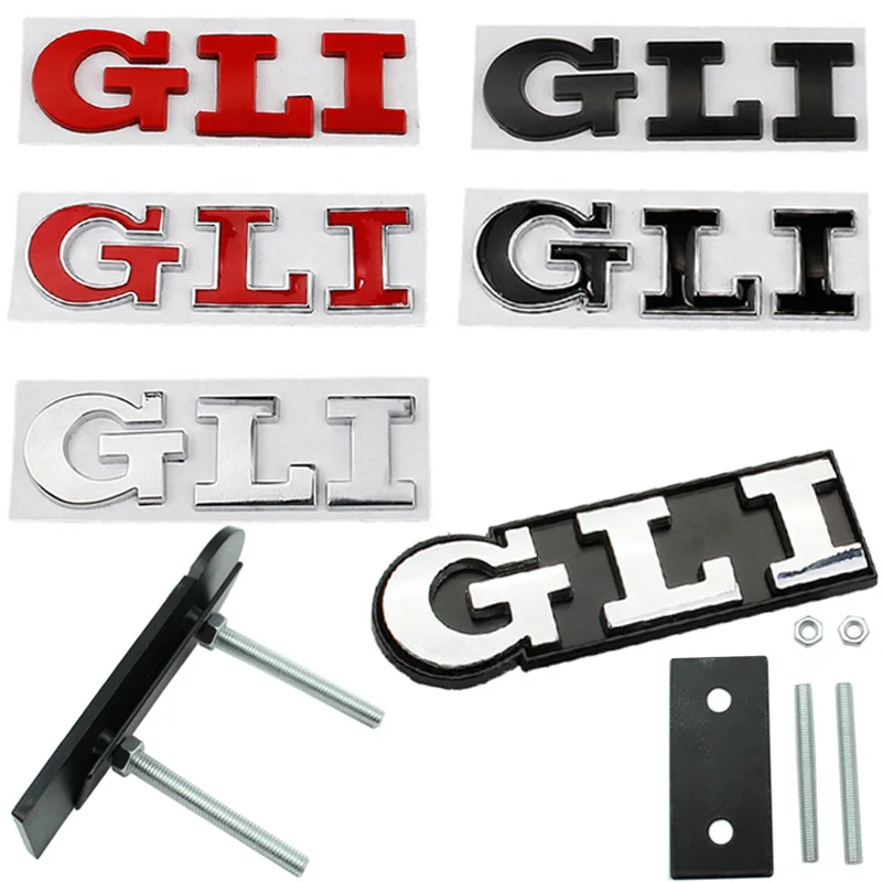 3D Metal GLI Logo Front Hood Grill Emblem Car Stickers Decals for VW Volkswagen Golf 3 4 5 6 7 R MK4 MK5 MK6 MK7 Jetta Sagitar |