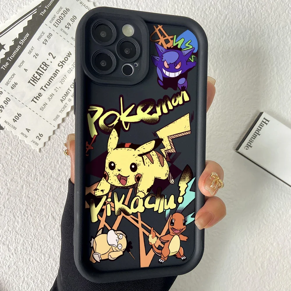 Чехол P-Pikachus для iPhone 16 15 14 Plus 13 12 Mini 11 Pro Max X Xs XR 8 7