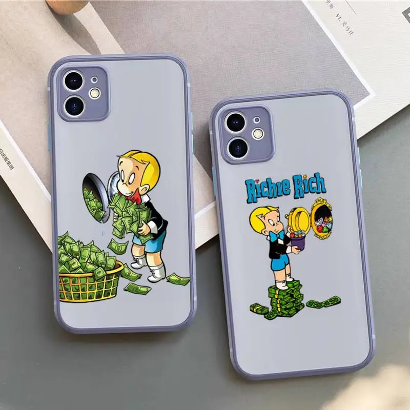 

YNDFCNB Cartoon Luxury Dollar MonopolyS Phone Case for iPhone X XR XS 7 8 Plus 11 12 13 pro MAX 13mini Translucent Matte Case