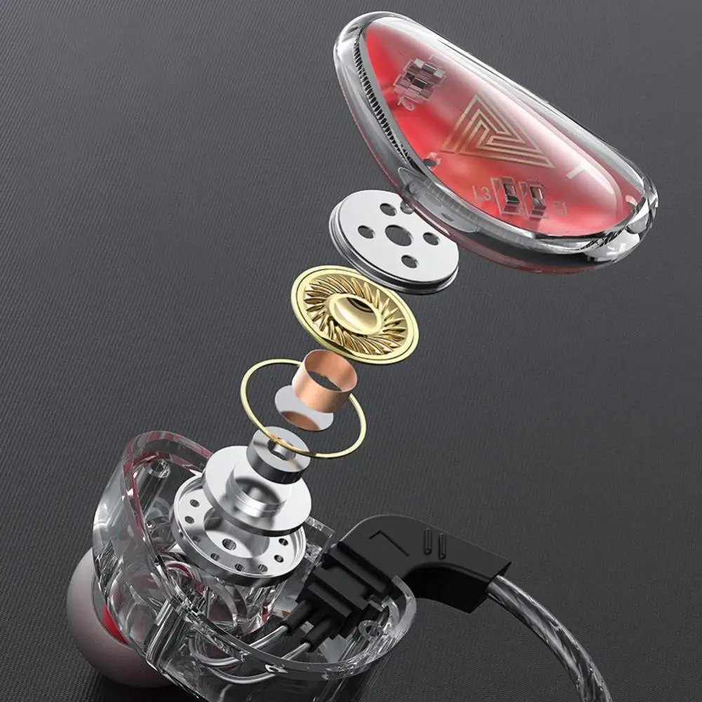 Наушники-вкладыши с микрофоном, проводные, Hi-Fi, QKZ, AK9