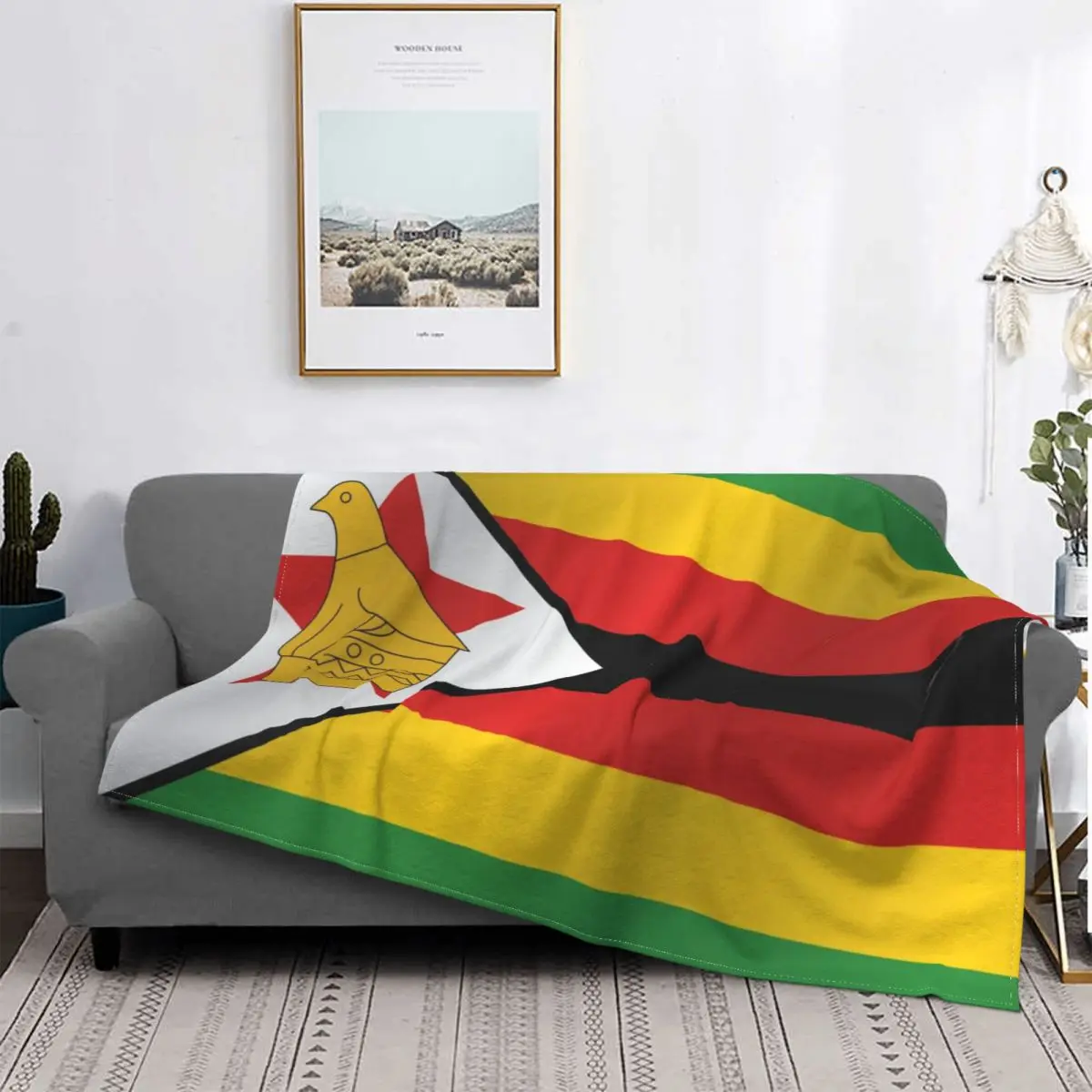 

Zimbabwe Flag Blanket Bedspread Super Soft Winter Cover Sofa Bed Plush Bedroom Couch Fluffy Gift
