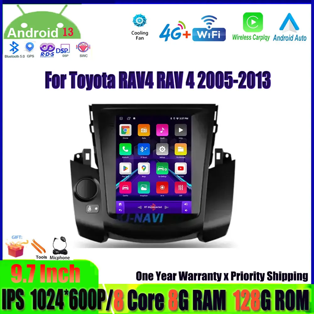 

Автомагнитола 2DIN для Toyota RAV4 RAV 4 2005-2013 Android 13, мультимедийный видеоплеер, 9,7 дюйма, GPS-навигация, 4G Lte