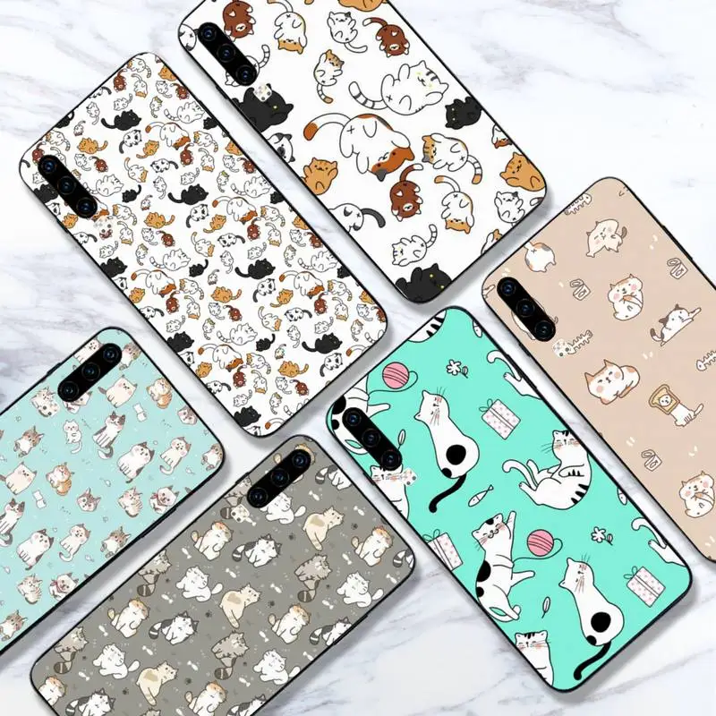 

Cute cat cartoon Phone Case For Huawei honor Mate 10 20 30 40 i 9 8 pro x Lite P smart 2019 Y5 2018 nova 5t