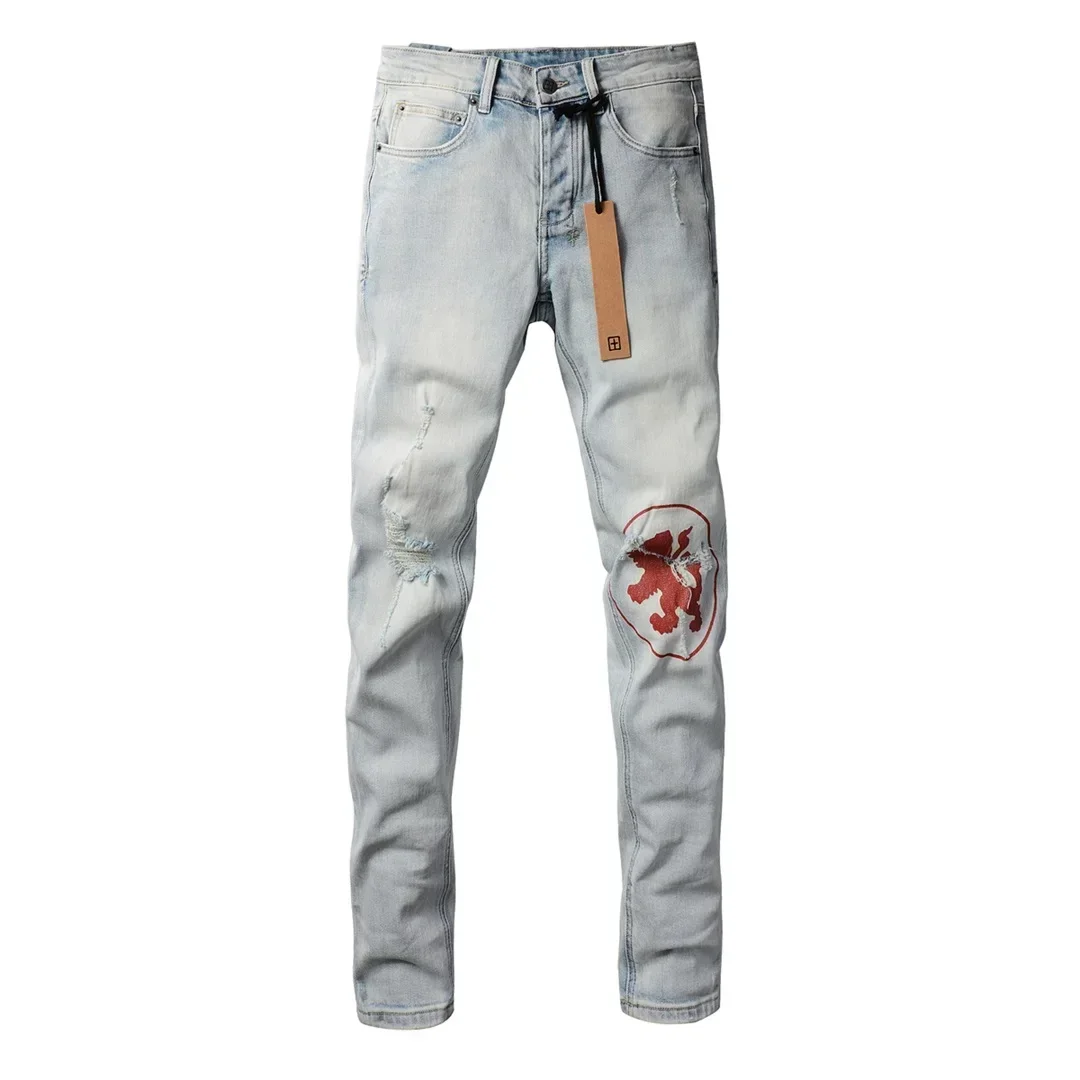 Новая мода KSUBI Cross Jeans Мужские американские светло-голубые трендовые эластичные