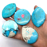 5pcs natural stone pendant jewelry blue pine stone delicate pendant necklace earrings diy jewelry making gift accessories