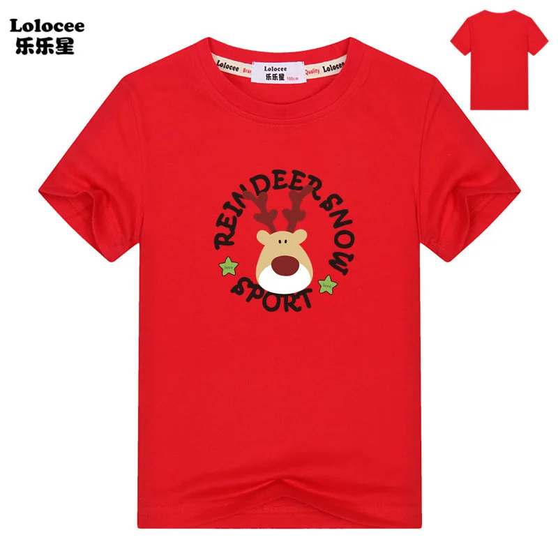 

New Year Christmas T-Shirts Kids Short T Shirt O neck Fashion Tee Print Graphic Boy Girls Tops