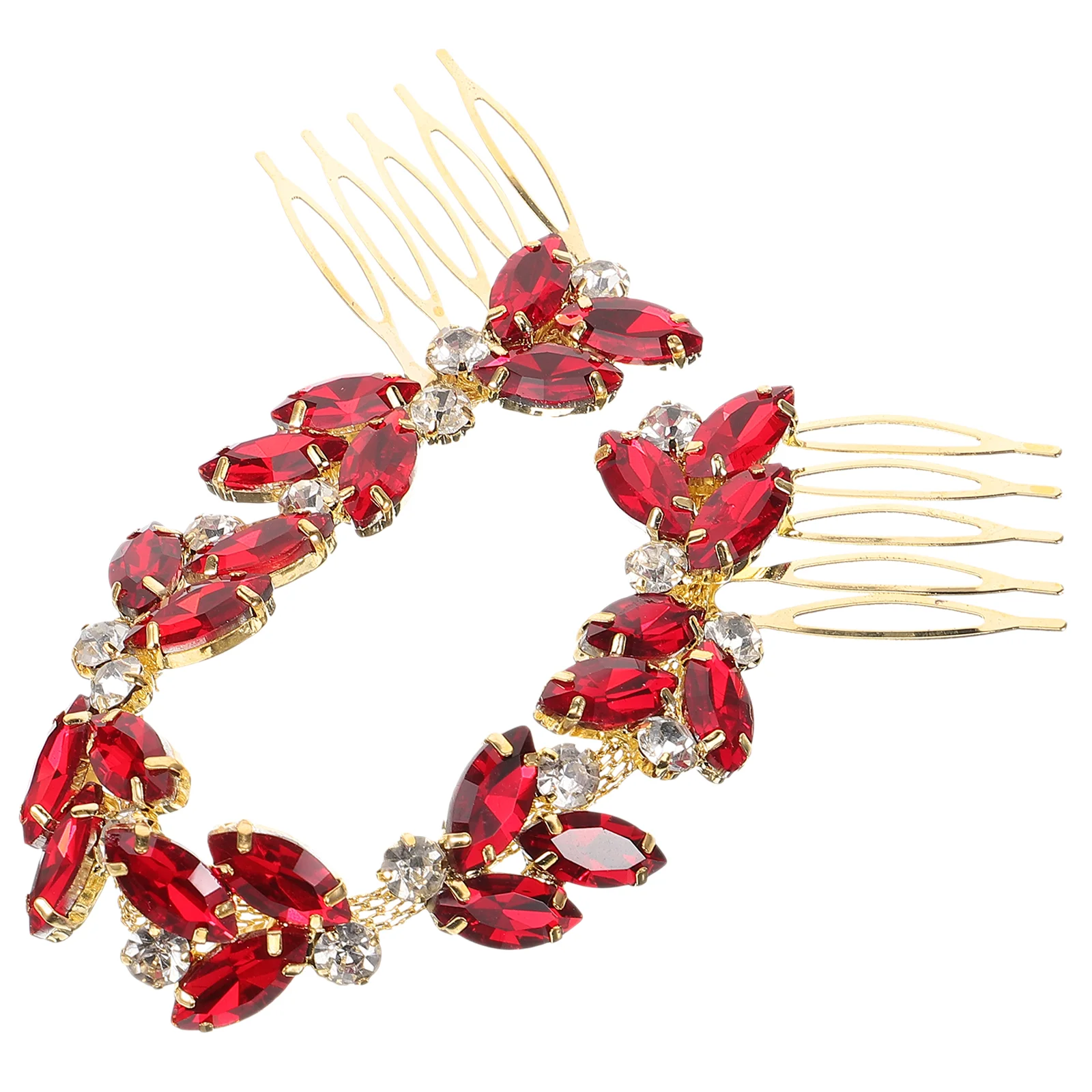 

Rhinestone Chain Hair Comb Flower Headpiece For Women Performance Clips Bridal Pieces Bobby Pin Wedding Hairpins Party Bride