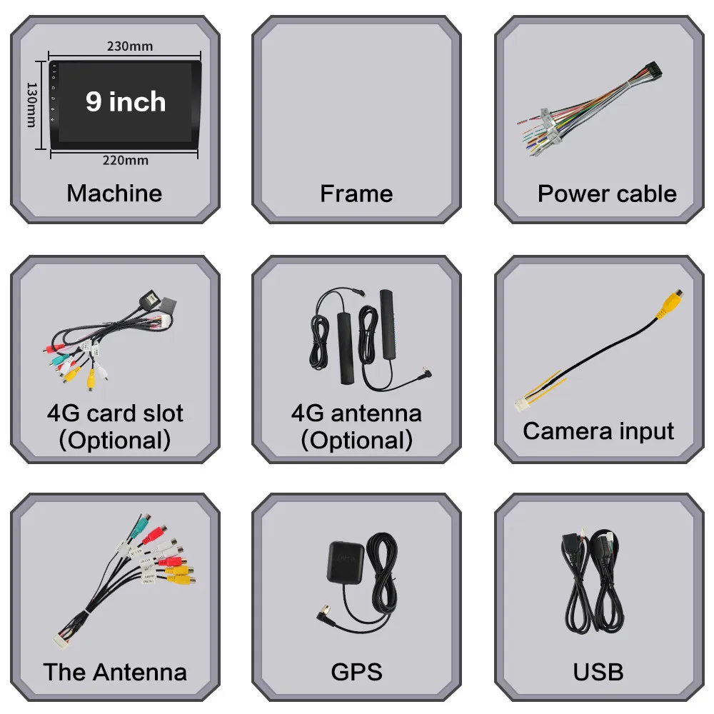 Автомагнитола 2 Din мультимедийный видеоплеер 4G Android 10 9 дюймов Mirrorlink Wi-Fi ОЗУ 6 ГБ ПЗУ