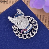 donia jewelry european and american fashion french fighting dog copper micro inlaid zircon ring garland luxury ring