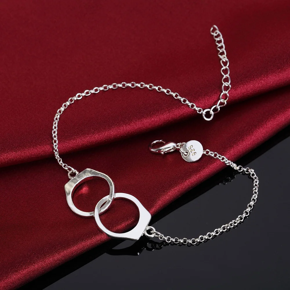 Женский браслет-наручники унисекс, серебро 925 пробы