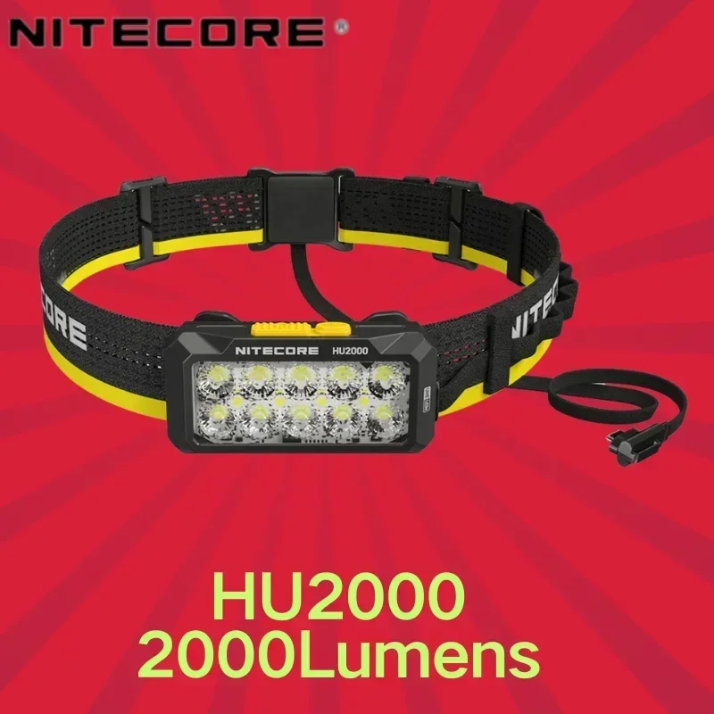 

NITECORE HU2000 Перезаряжаемый налобный фонарь с разъемным типом USB-C UHE LED 2000 люмен Макс. расстояние луча 160 м