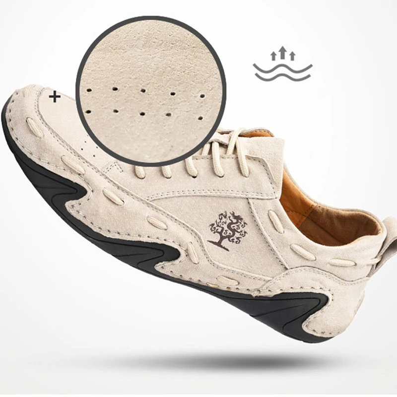 Xiaomi SALUDAS Men Luxury Casual Leather Shoes Fashion Brand Handmade Men Moccasins Shoes Big Size 38-48 Loafers Male Sneakers